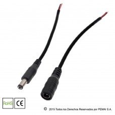 Conector DC Macho-Hembra con Cable 15 cm